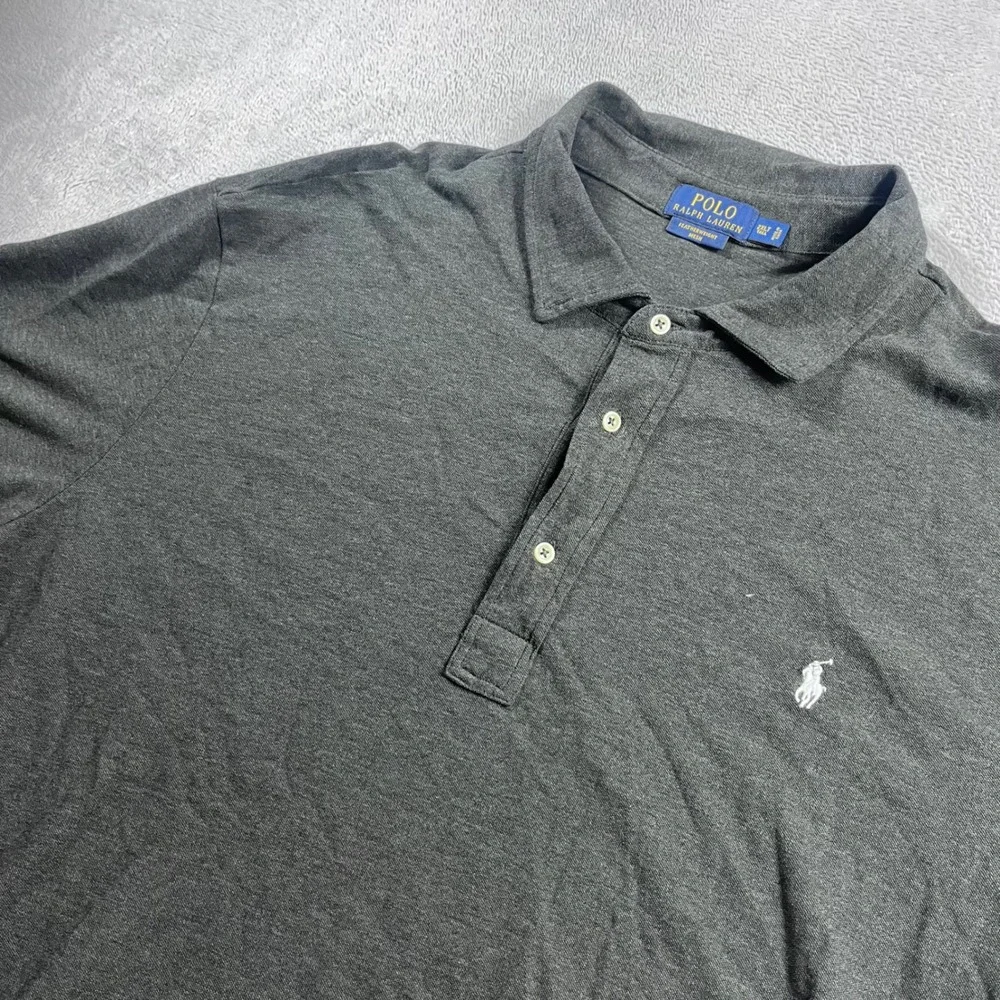 Polo Ralph Lauren Featherweight Mesh Polo Shirt Mens 2XLT Tall Gray Short Sleeve